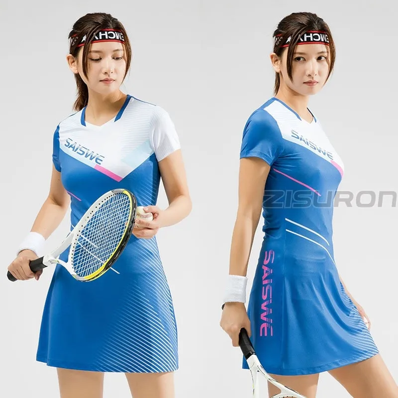 2 Piece Tennis badminton Table Tennis Squash Netball Women Girls Sports Dress With Shorts Gym workout Sportswear