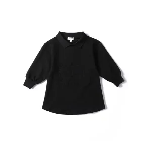 Anecdote Black Tennis Large Flocked Dress With Collar