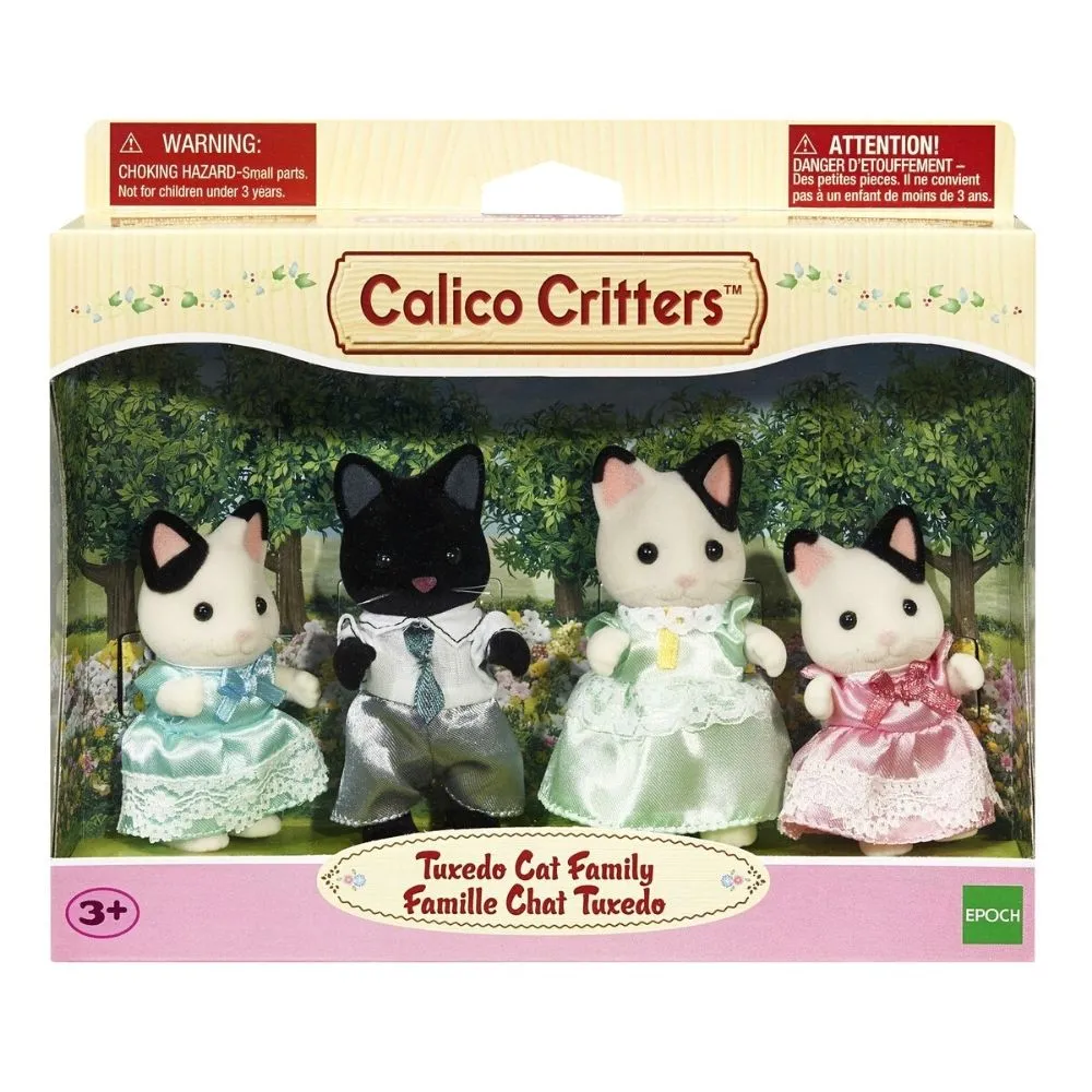 Calico Critters Tuxedo Cat Family