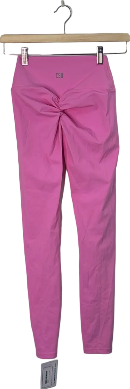 CSB Pink High-Waist Ruched Leggings Small