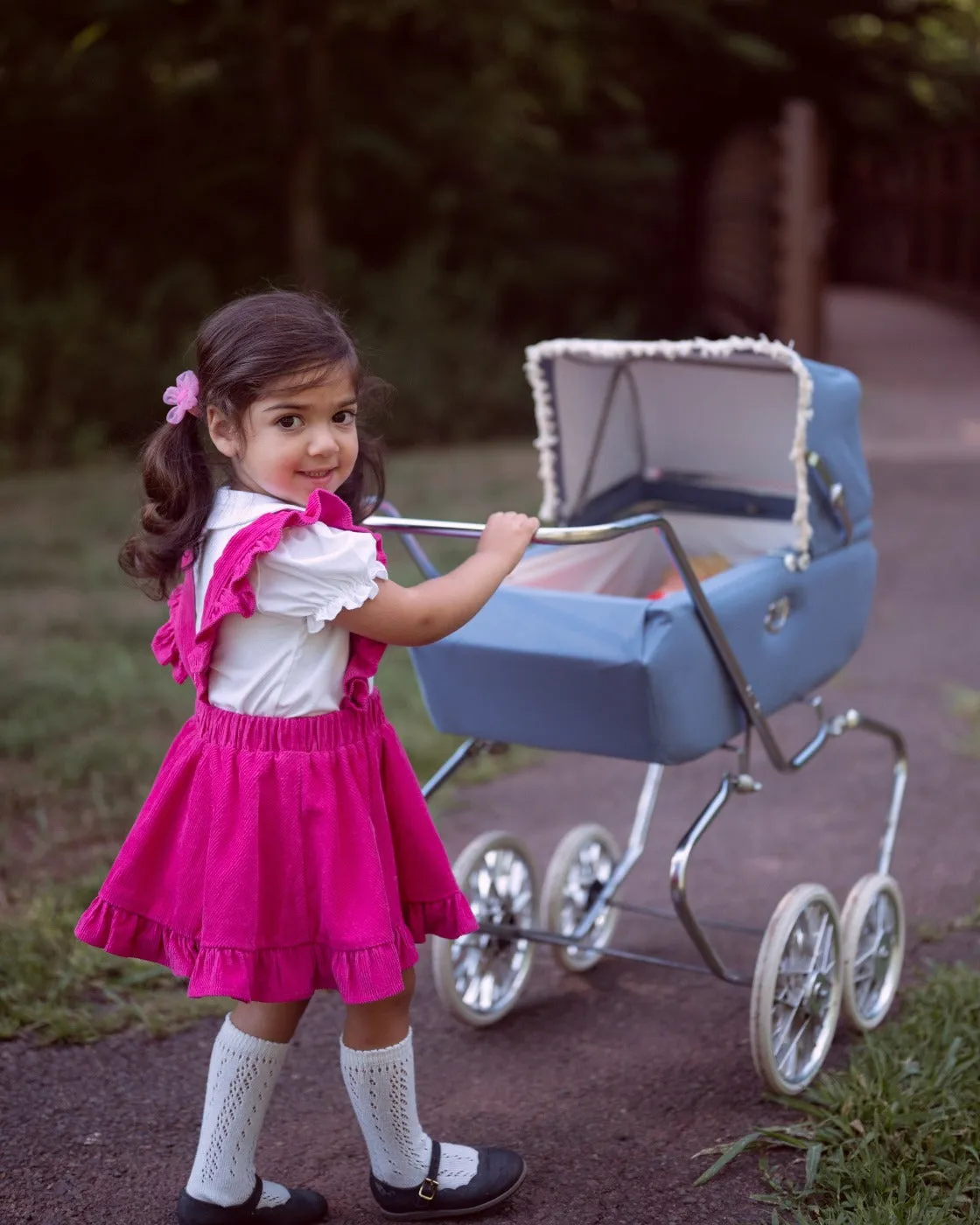 Hot Pink Corduroy Pinafore Skirt Baby Toddler Girls