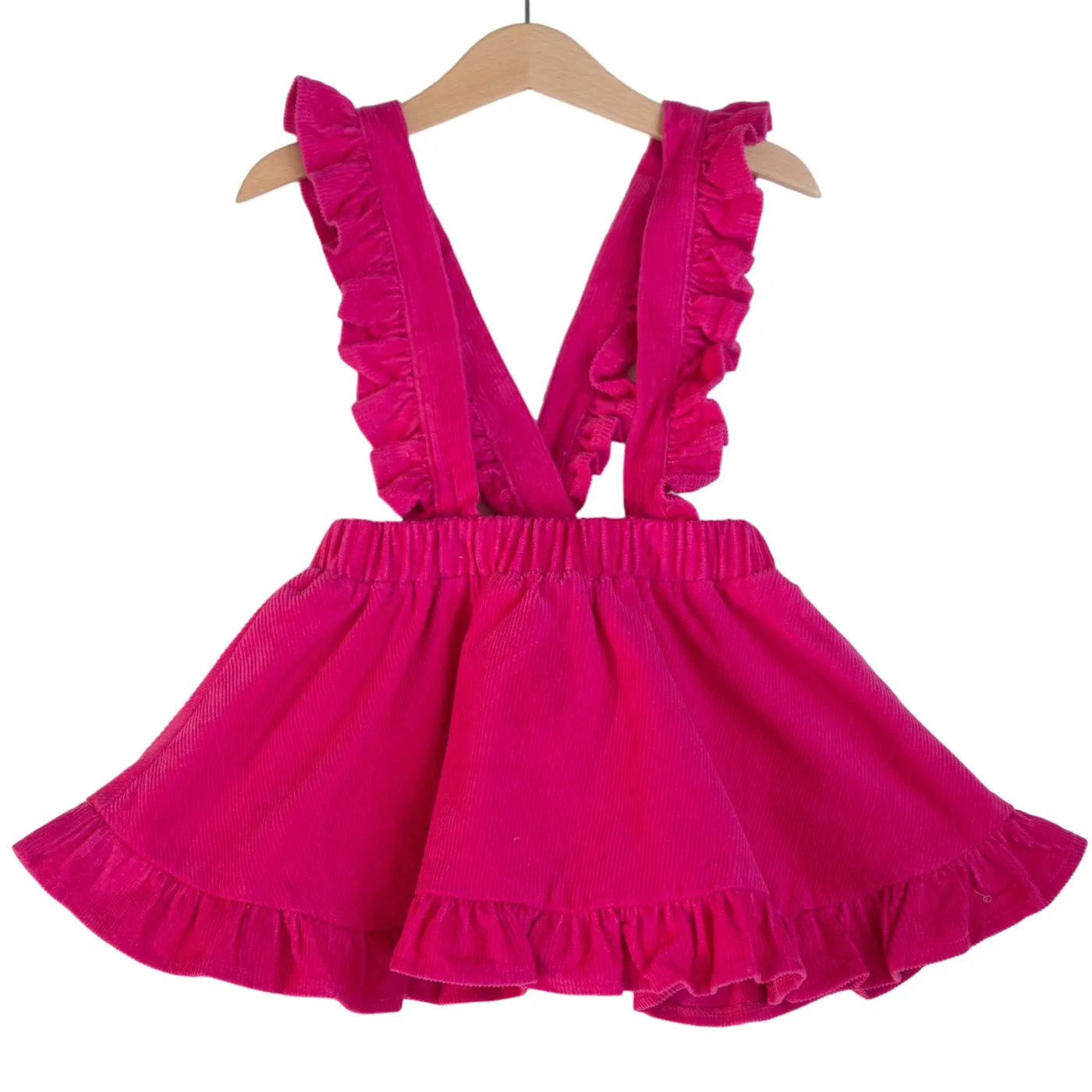 Hot Pink Corduroy Pinafore Skirt Baby Toddler Girls