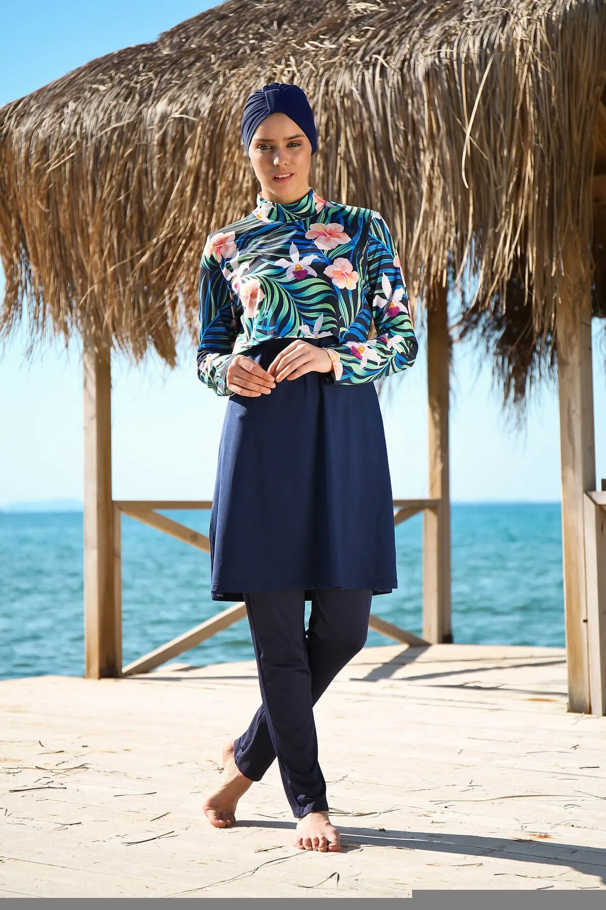 Lycra Navy Burkini Modest Swimwear 1971