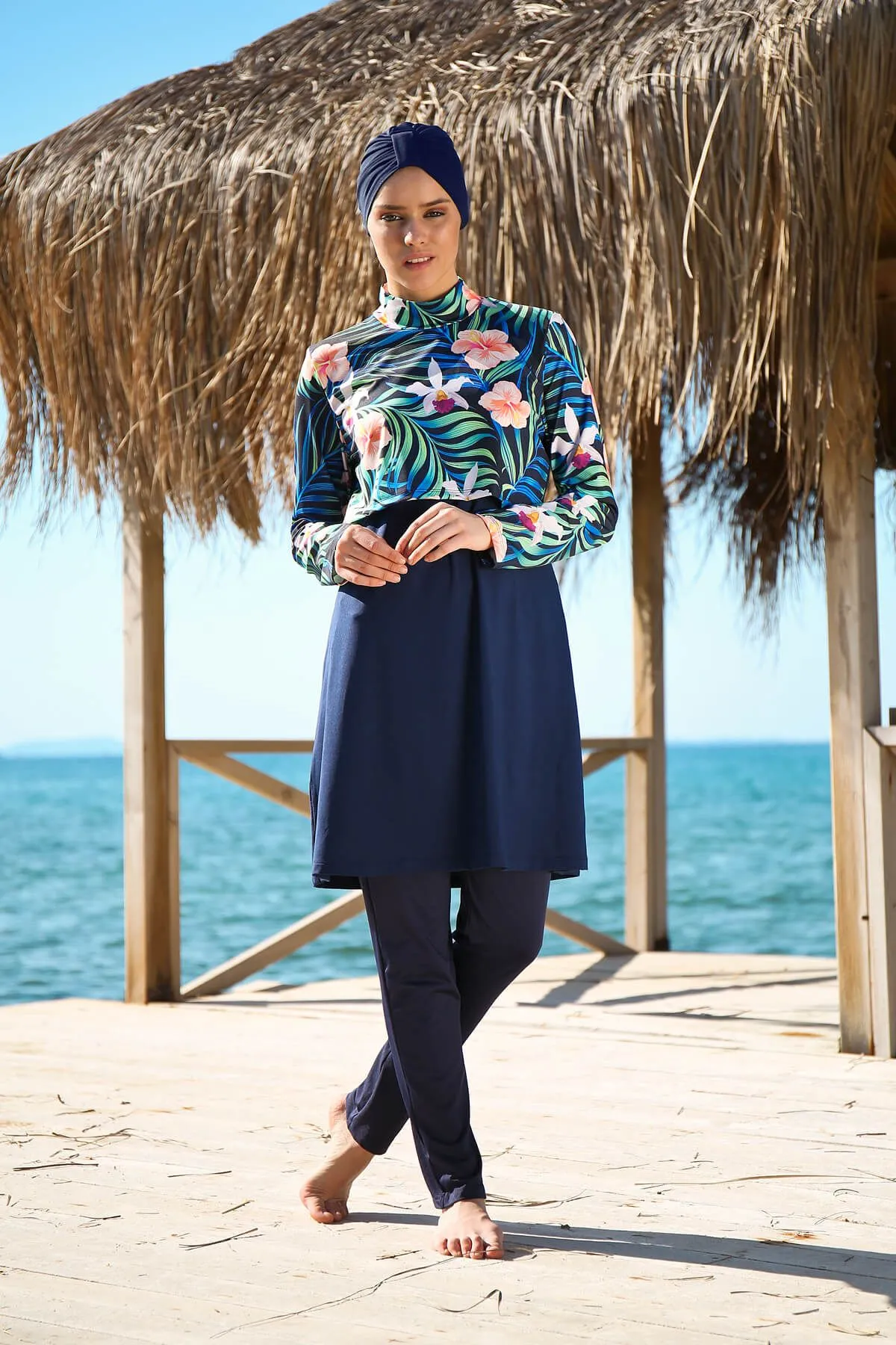 Lycra Navy Burkini Modest Swimwear 1971