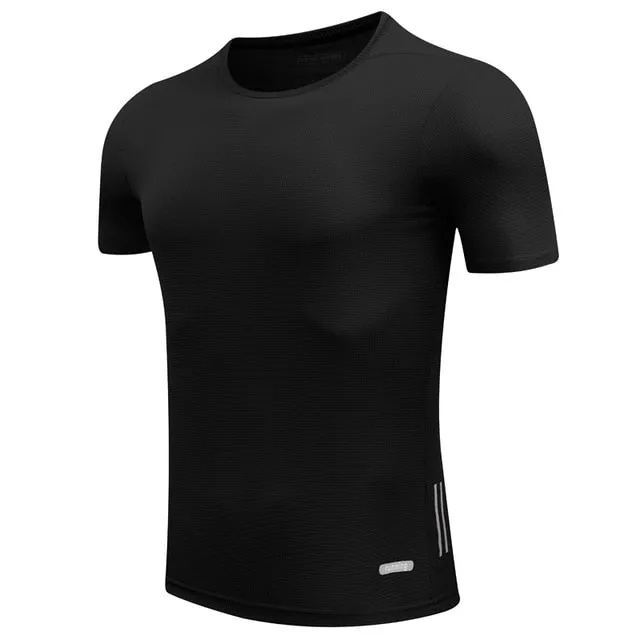 Men Quick Dry T-Shirts Running Slim Fit Tops Tees