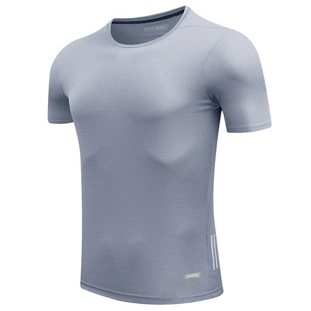 Men Quick Dry T-Shirts Running Slim Fit Tops Tees