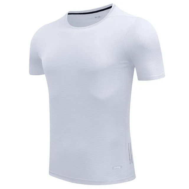 Men Quick Dry T-Shirts Running Slim Fit Tops Tees