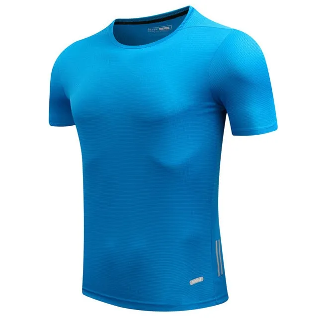 Men Quick Dry T-Shirts Running Slim Fit Tops Tees