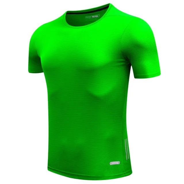 Men Quick Dry T-Shirts Running Slim Fit Tops Tees