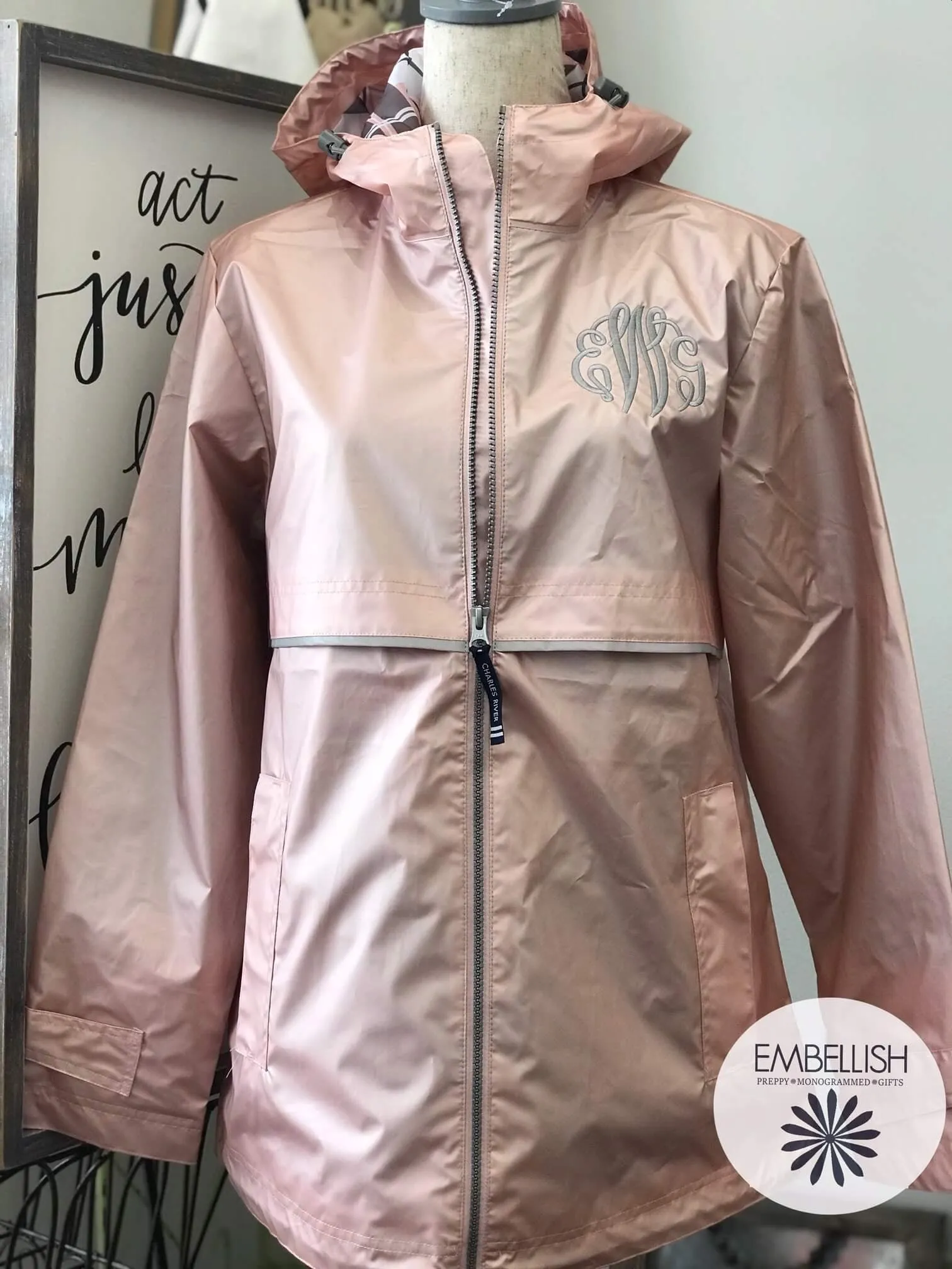 Monogrammed Rain Jacket New England Style Lots Of Colors