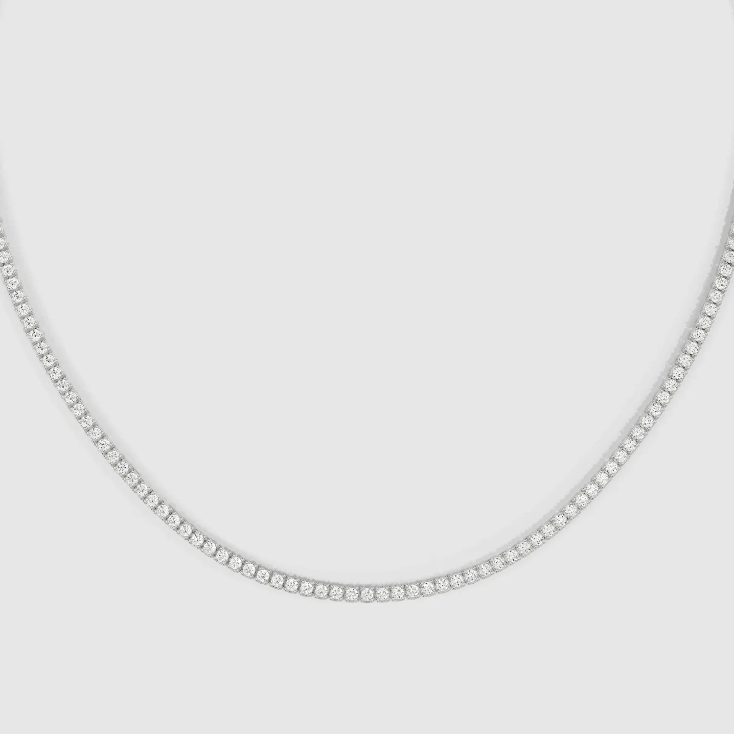 Oval Shaped Classic Tennis Necklace-Round