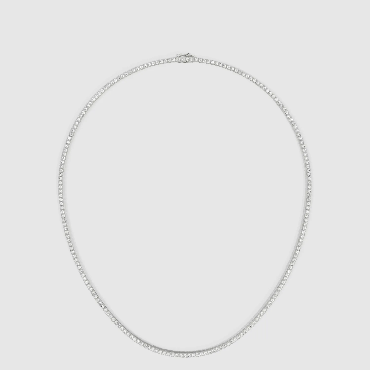 Oval Shaped Classic Tennis Necklace-Round