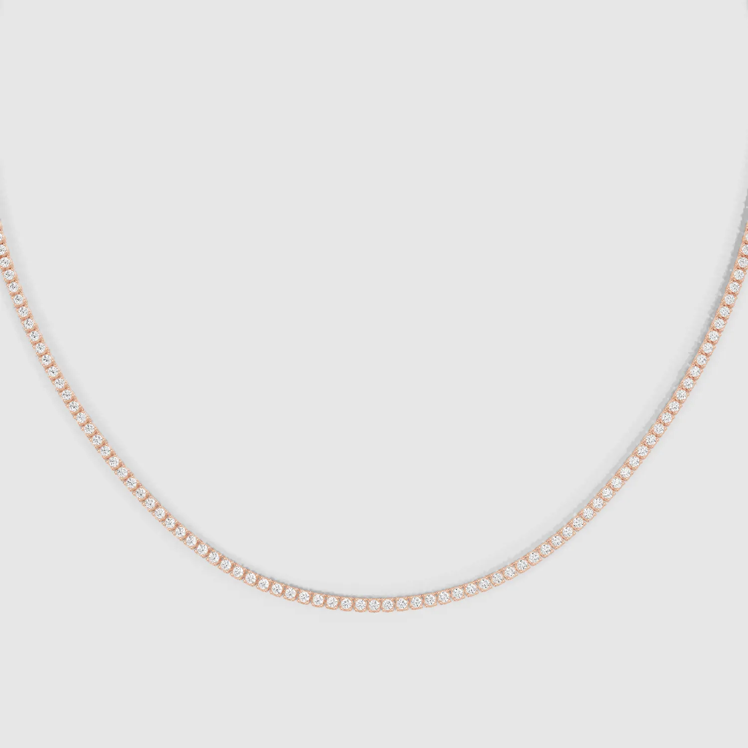 Oval Shaped Classic Tennis Necklace-Round