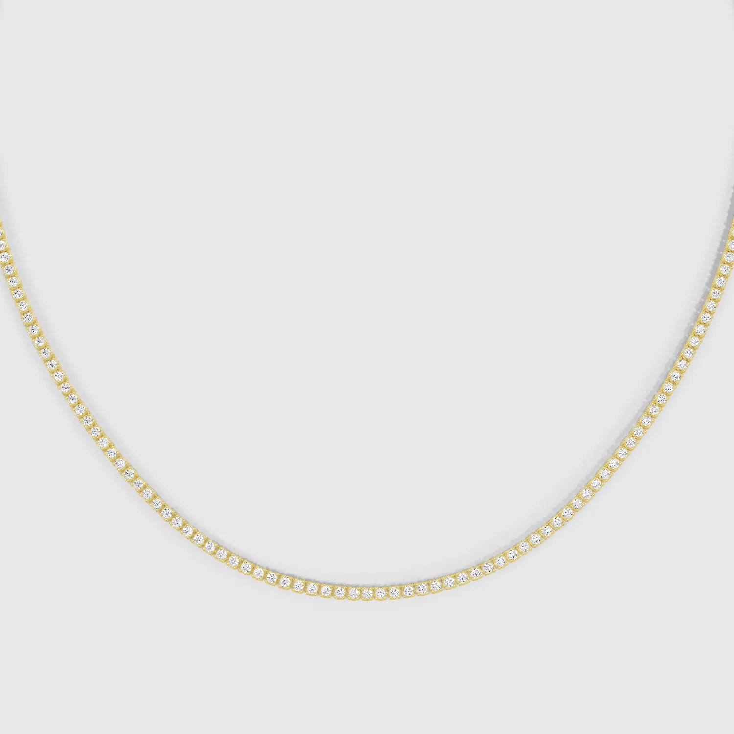 Oval Shaped Classic Tennis Necklace-Round