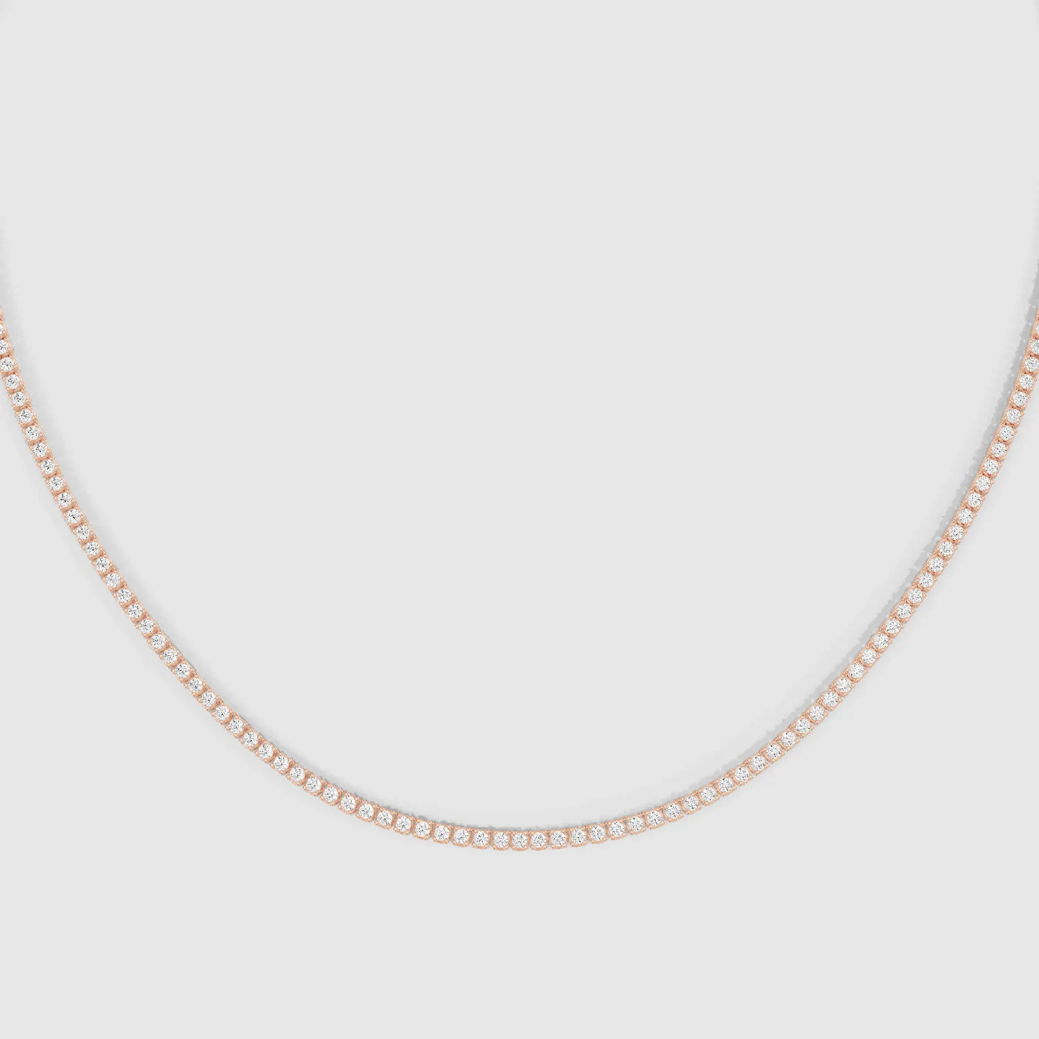 Oval Shaped Classic Tennis Necklace-Round