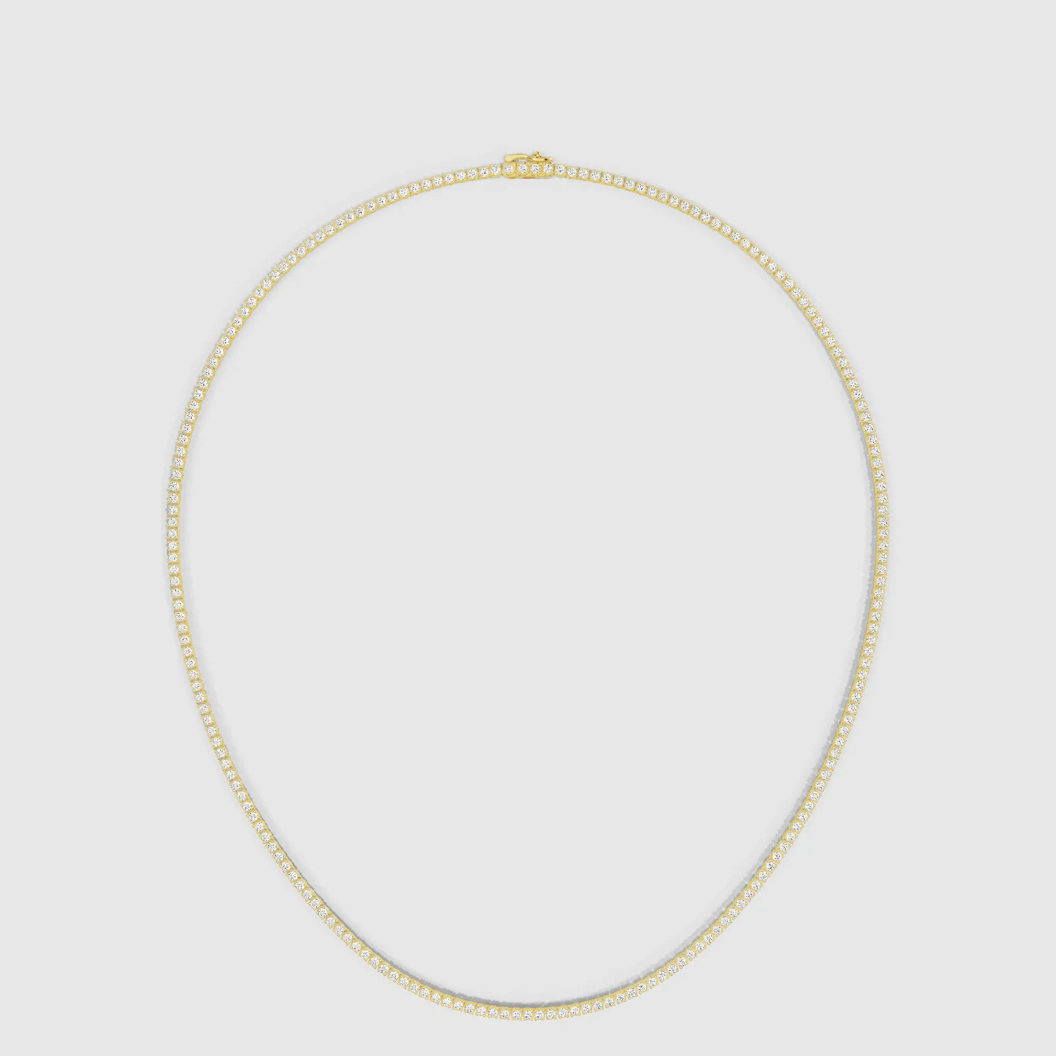 Oval Shaped Classic Tennis Necklace-Round