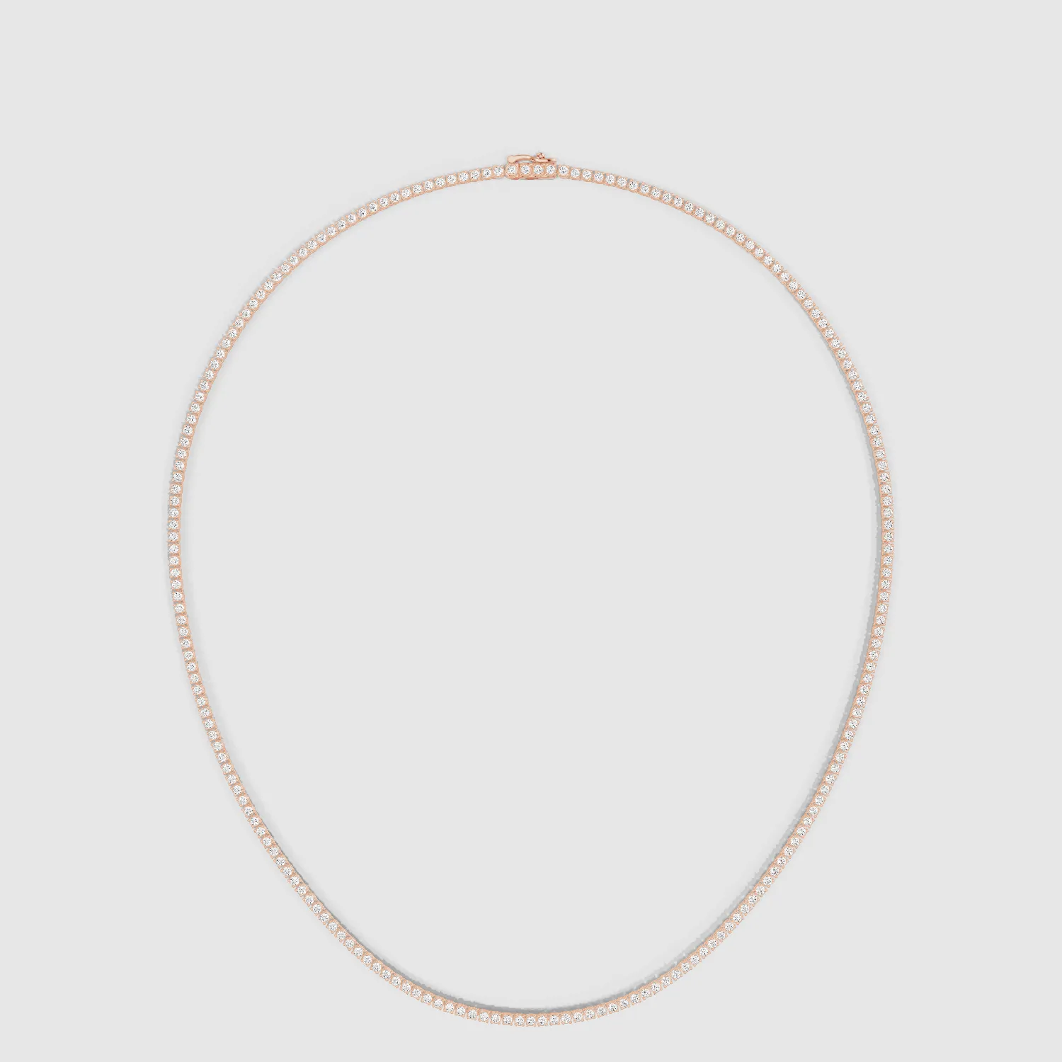 Oval Shaped Classic Tennis Necklace-Round