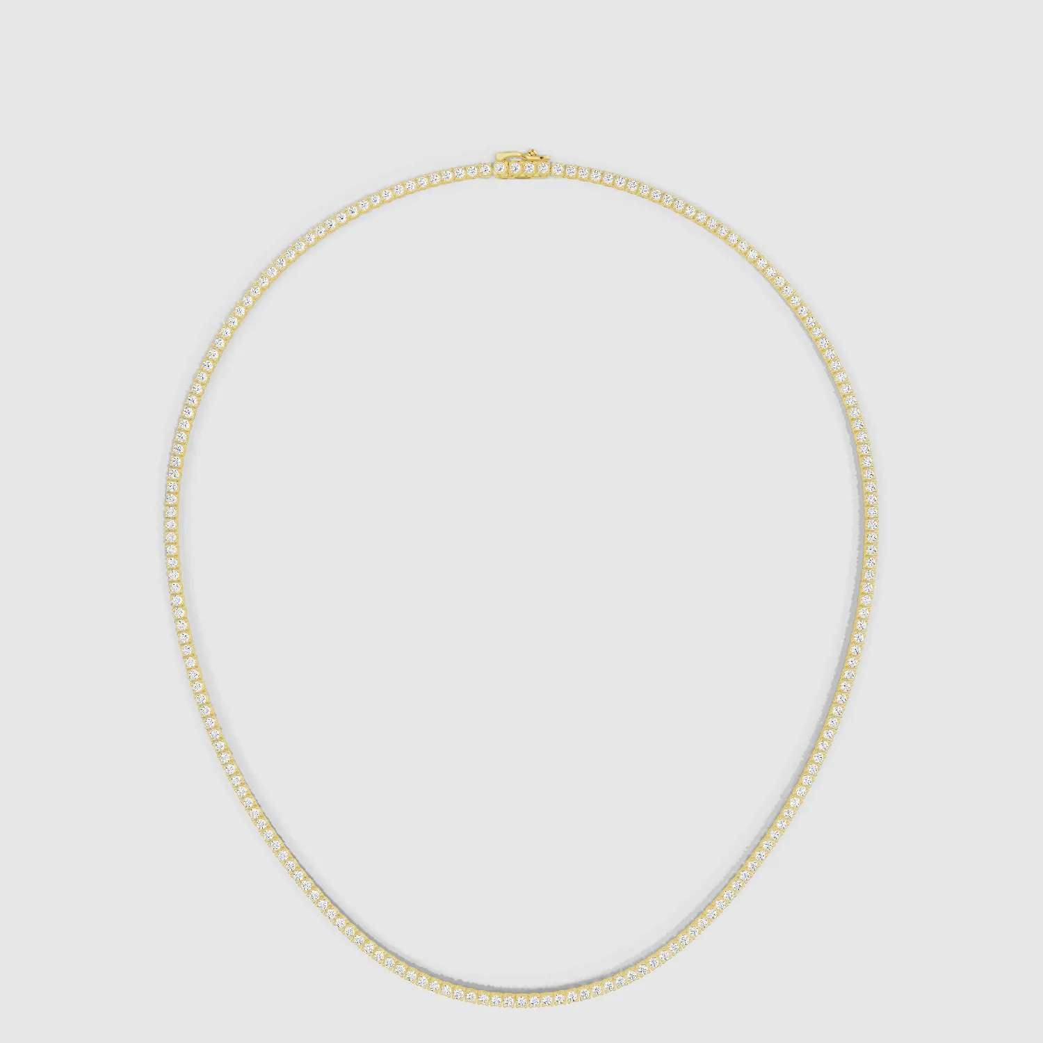 Oval Shaped Classic Tennis Necklace-Round