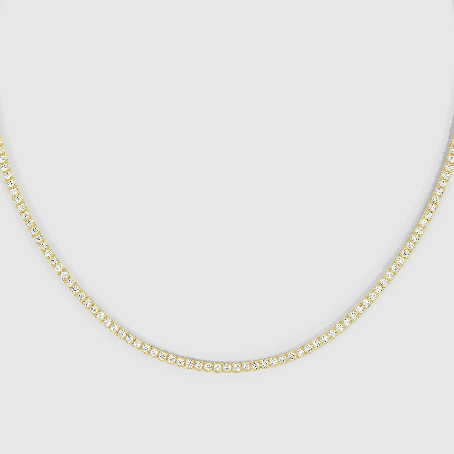 Oval Shaped Classic Tennis Necklace-Round