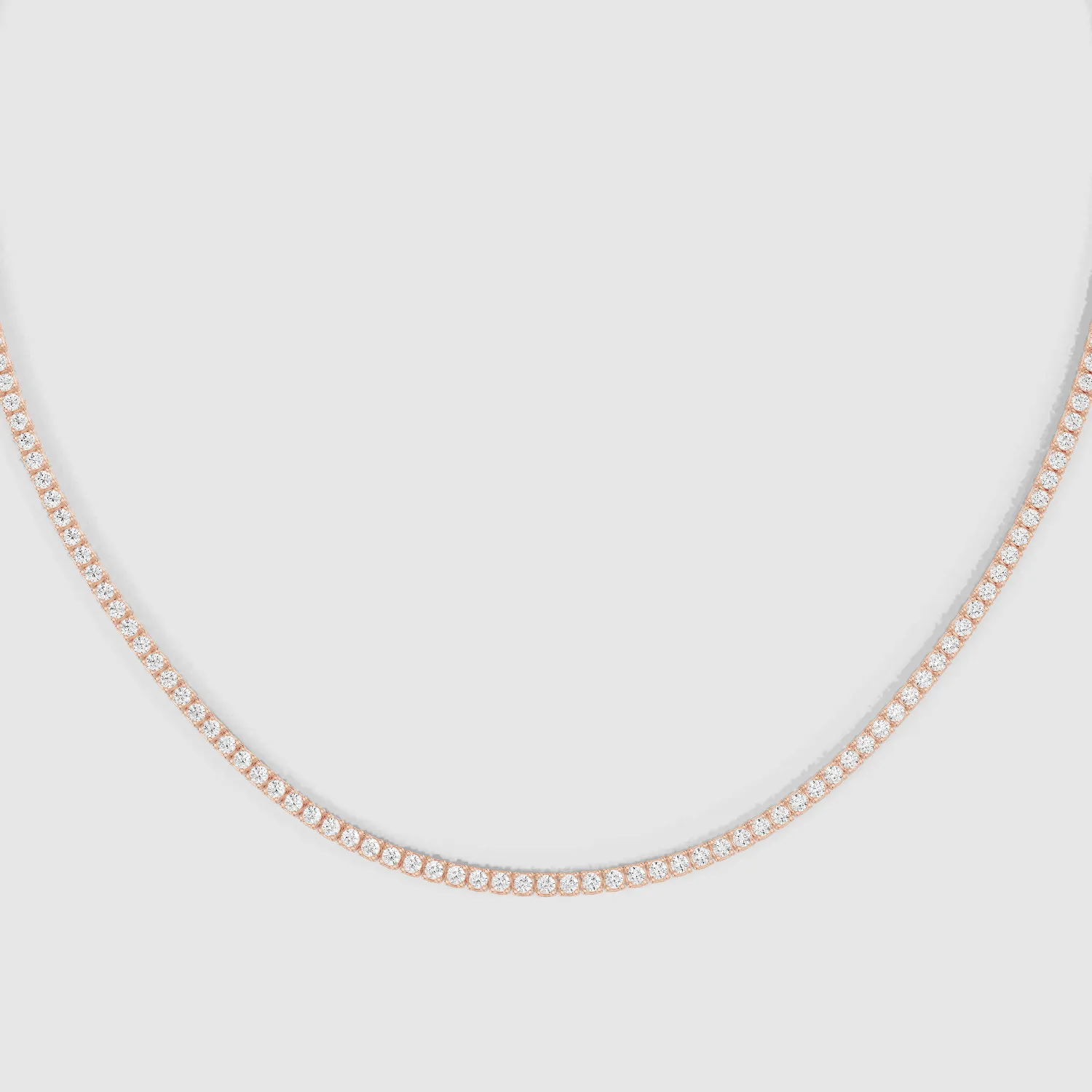 Oval Shaped Classic Tennis Necklace-Round