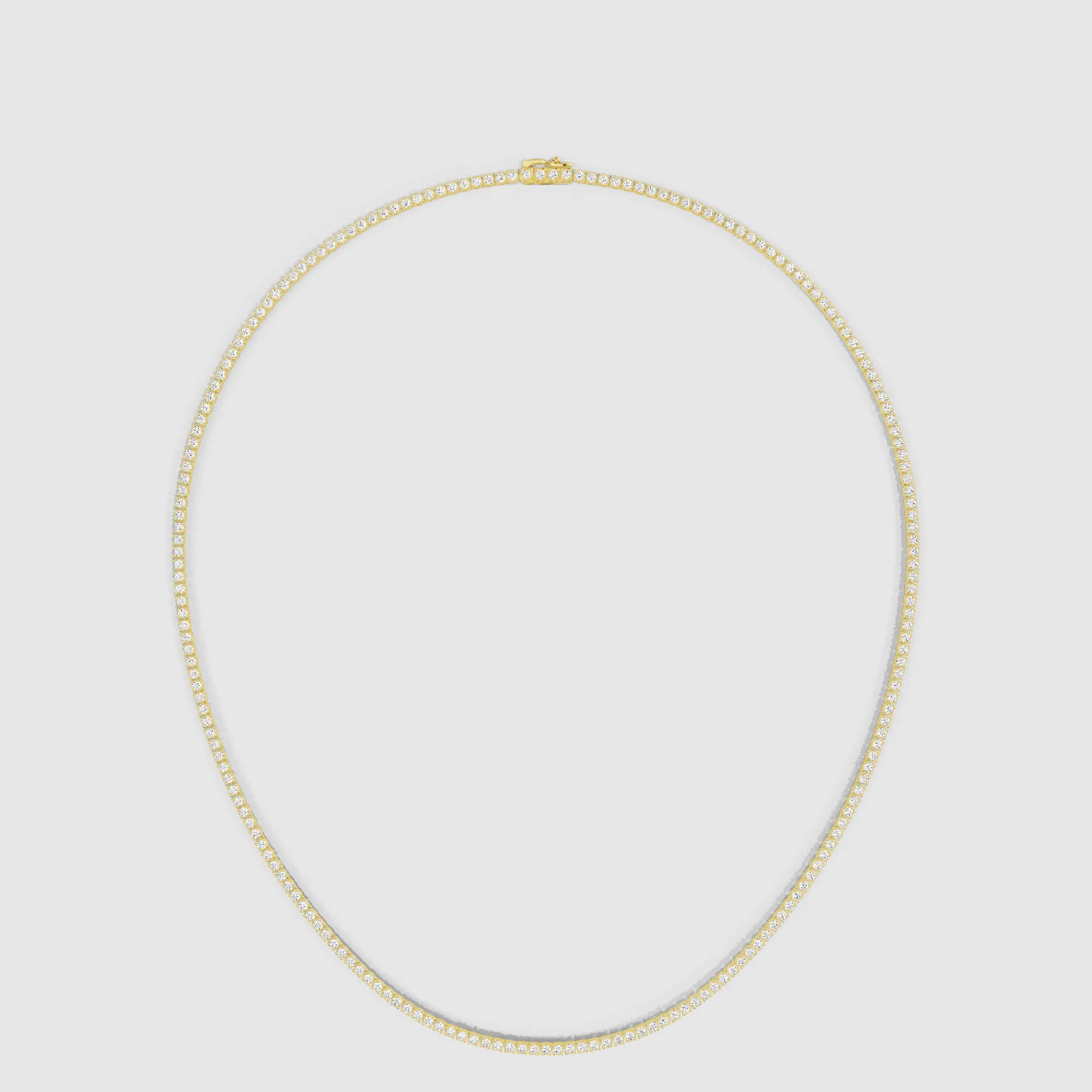 Oval Shaped Classic Tennis Necklace-Round