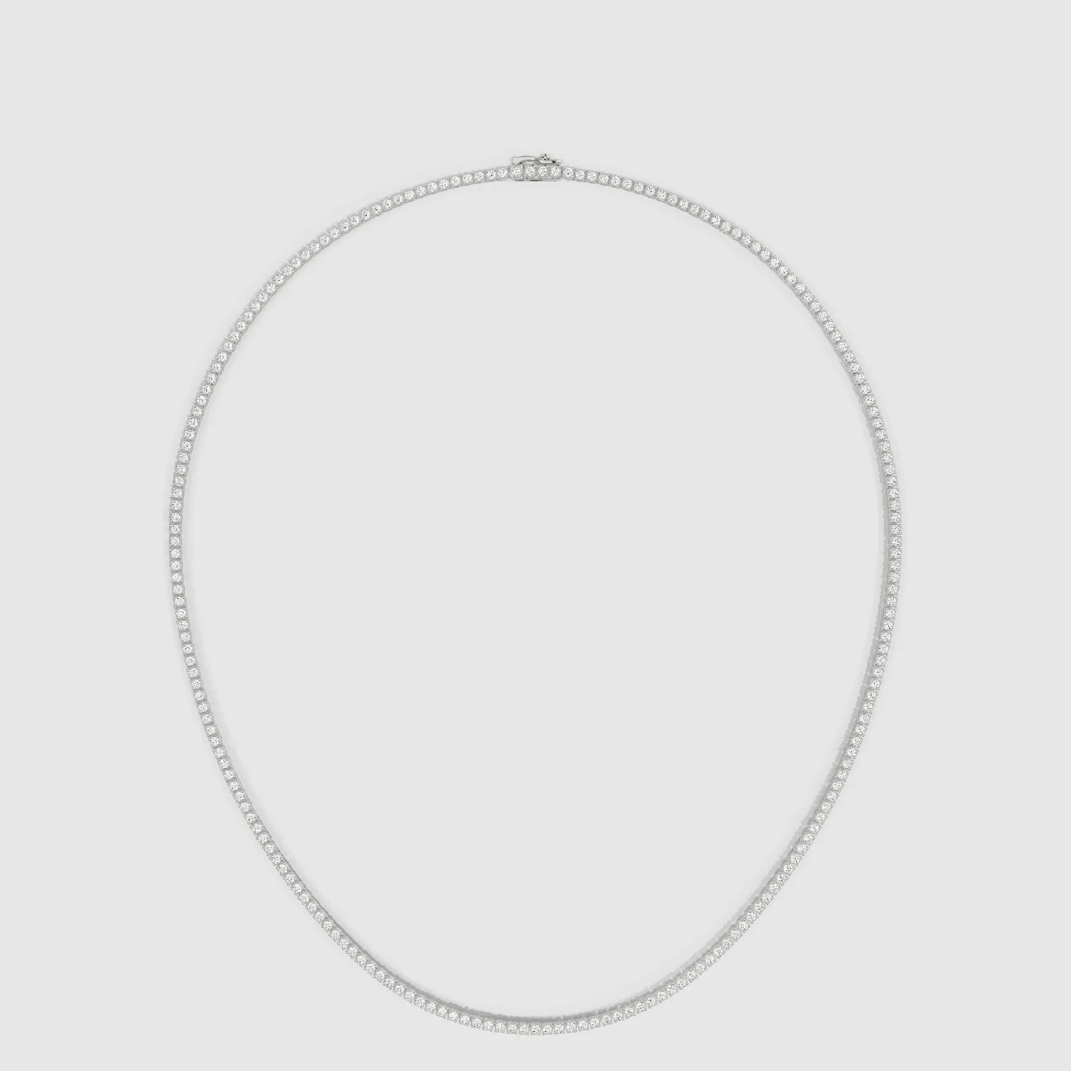 Oval Shaped Classic Tennis Necklace-Round