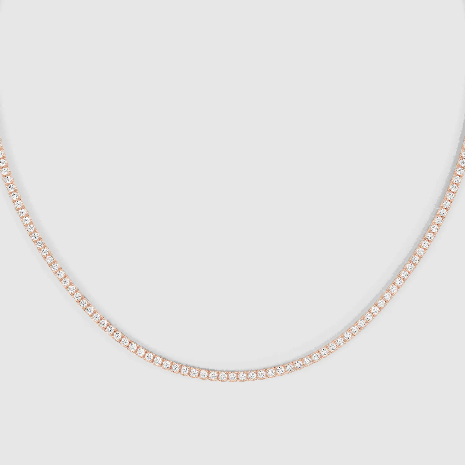 Oval Shaped Classic Tennis Necklace-Round