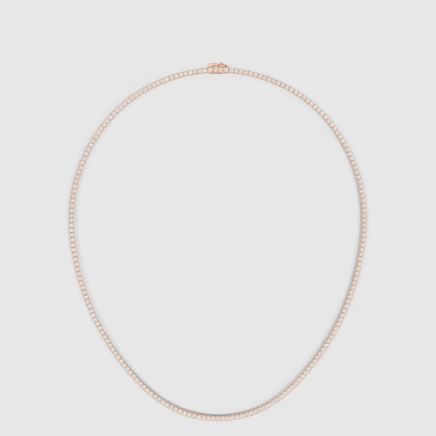 Oval Shaped Classic Tennis Necklace-Round