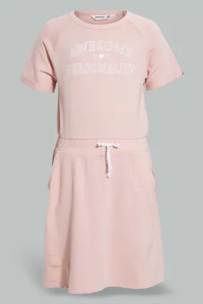 Pink Awesome Sporty Dress For Senior Girls