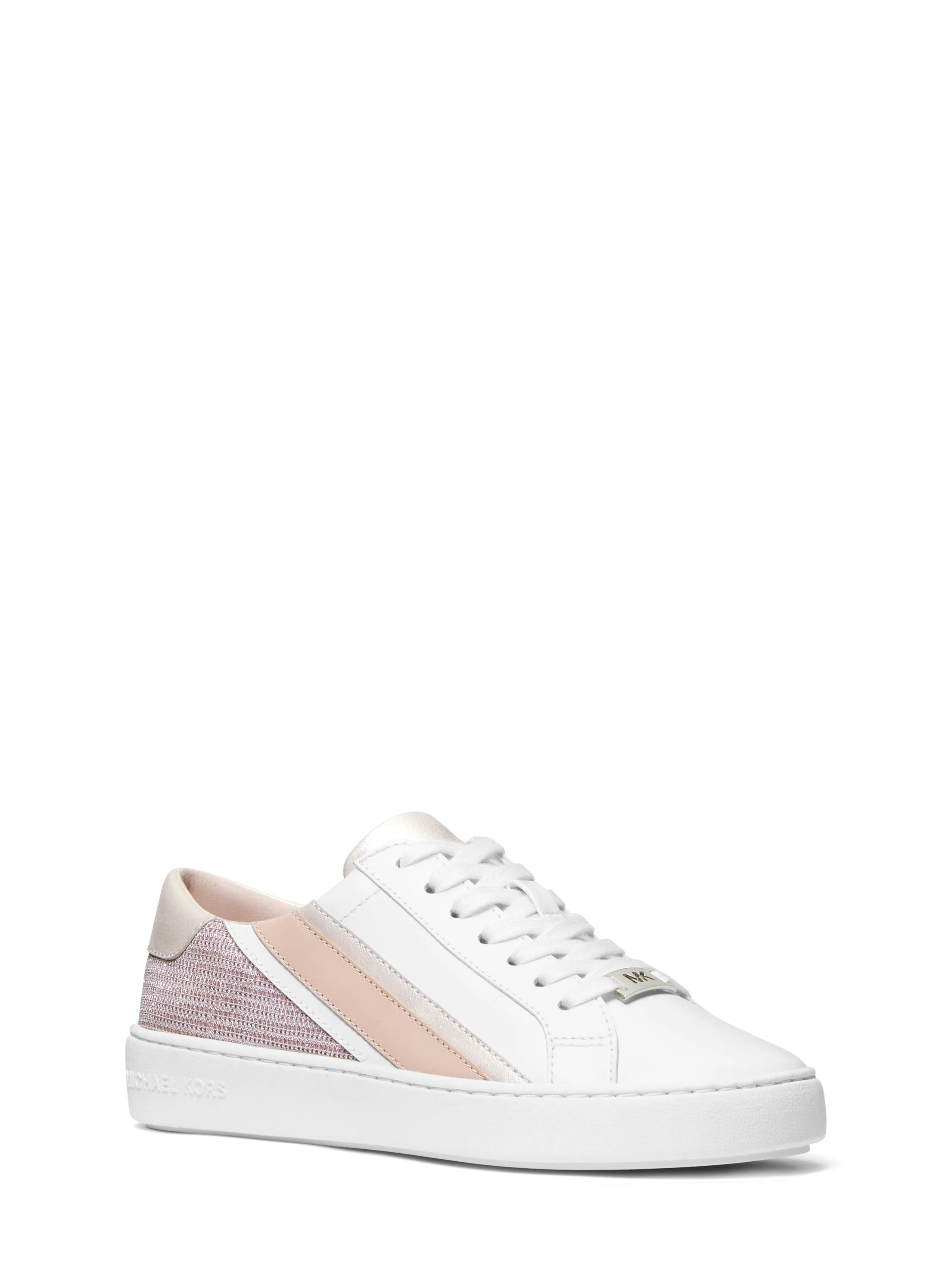 Slade Glitter Chain-Mesh and Leather Stripe Sneaker