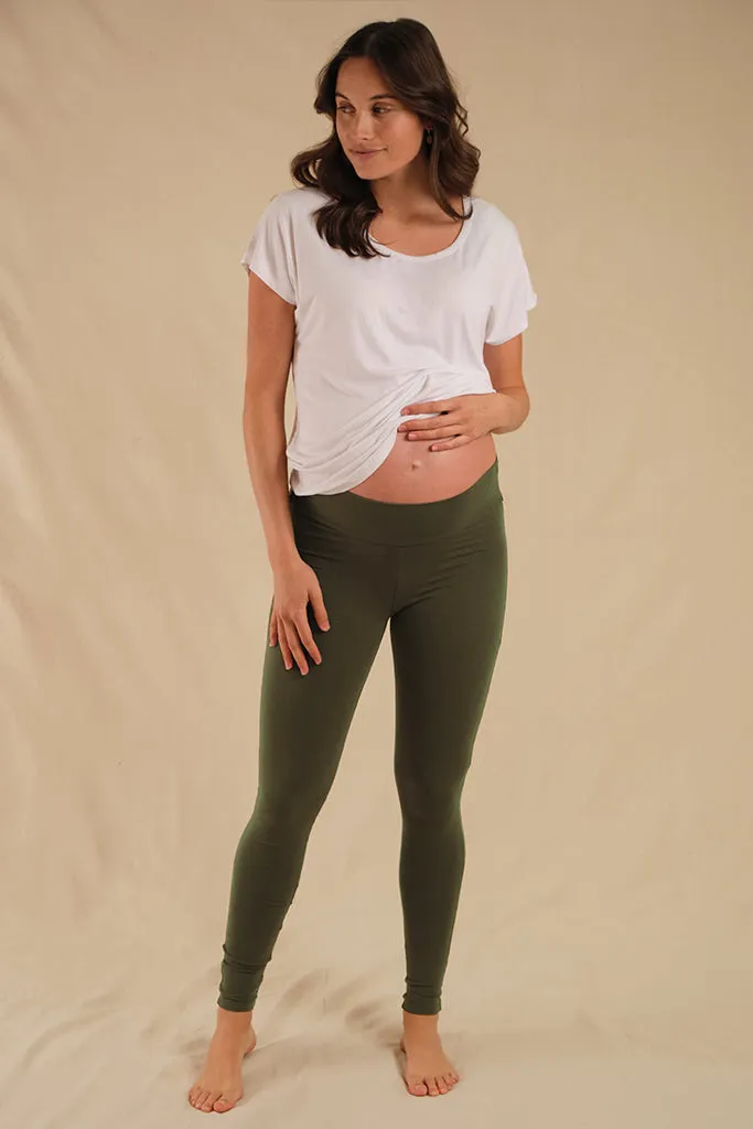 Soft Maternity Leggings - Dark Olive