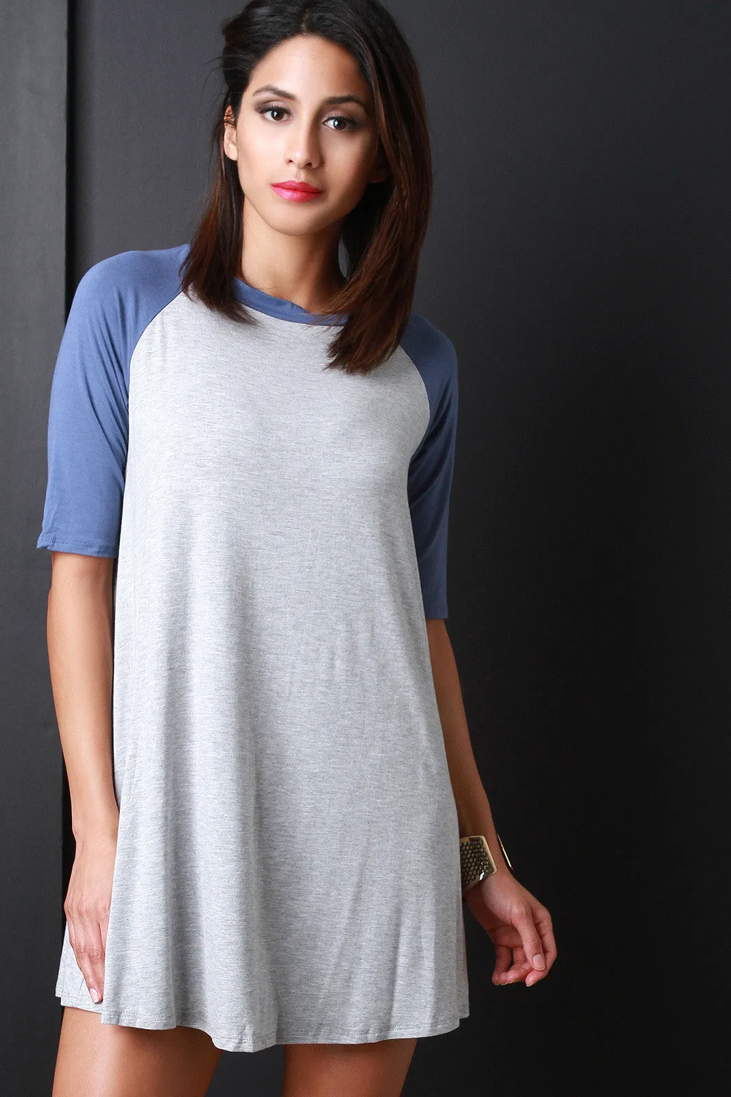 Sporty Baseball Tee Shirt Dress