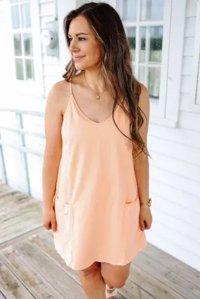 Sporty Romper Dress - Peach