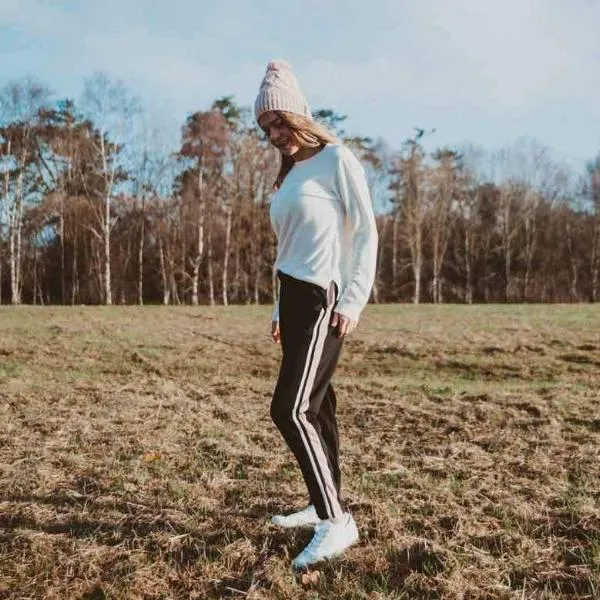 Stripe Jogger Black