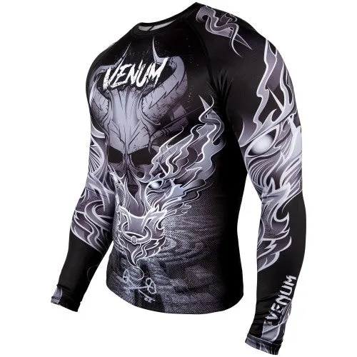 VENUM-03379-108 MINOTAURUS MMA Muay Thai Boxing Rashguard Compression T-shirt - LONG SLEEVES XS-XXL Black White