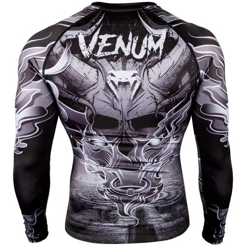 VENUM-03379-108 MINOTAURUS MMA Muay Thai Boxing Rashguard Compression T-shirt - LONG SLEEVES XS-XXL Black White