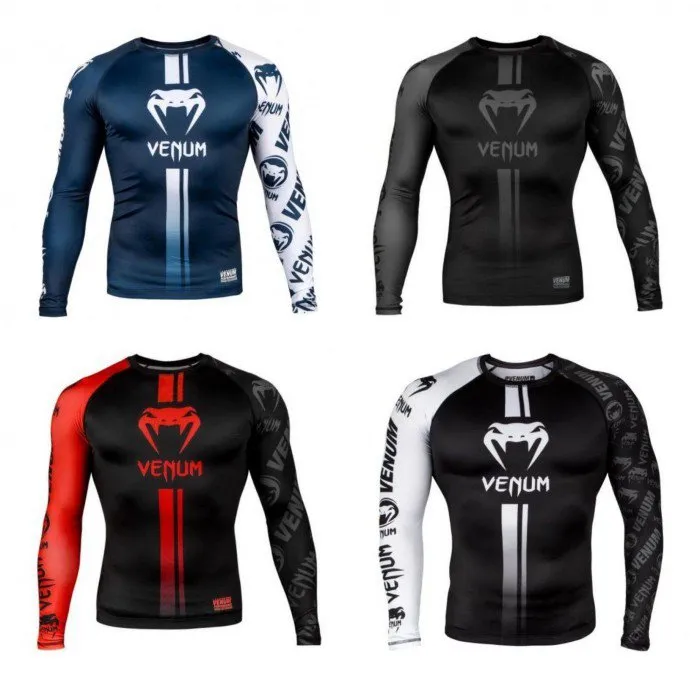 VENUM-03451 Logos MMA Muay Thai Boxing Rashguard Compression T-shirt - LONG SLEEVES XS-XXL 4 Colours