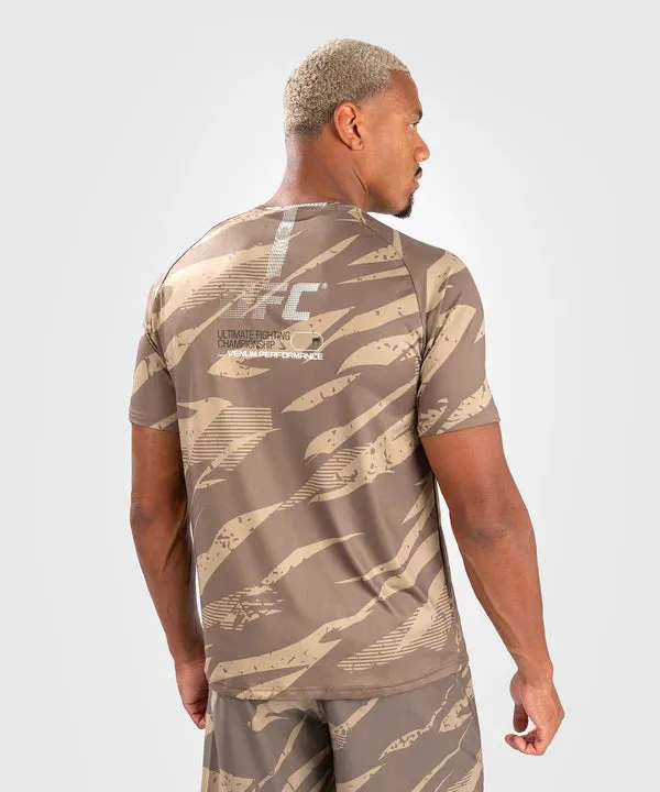 VNMUFC-00255-650 UFC Adrenaline by Venum Men's Fight Week Dry-Tech T-shirt M/L Desert Camo