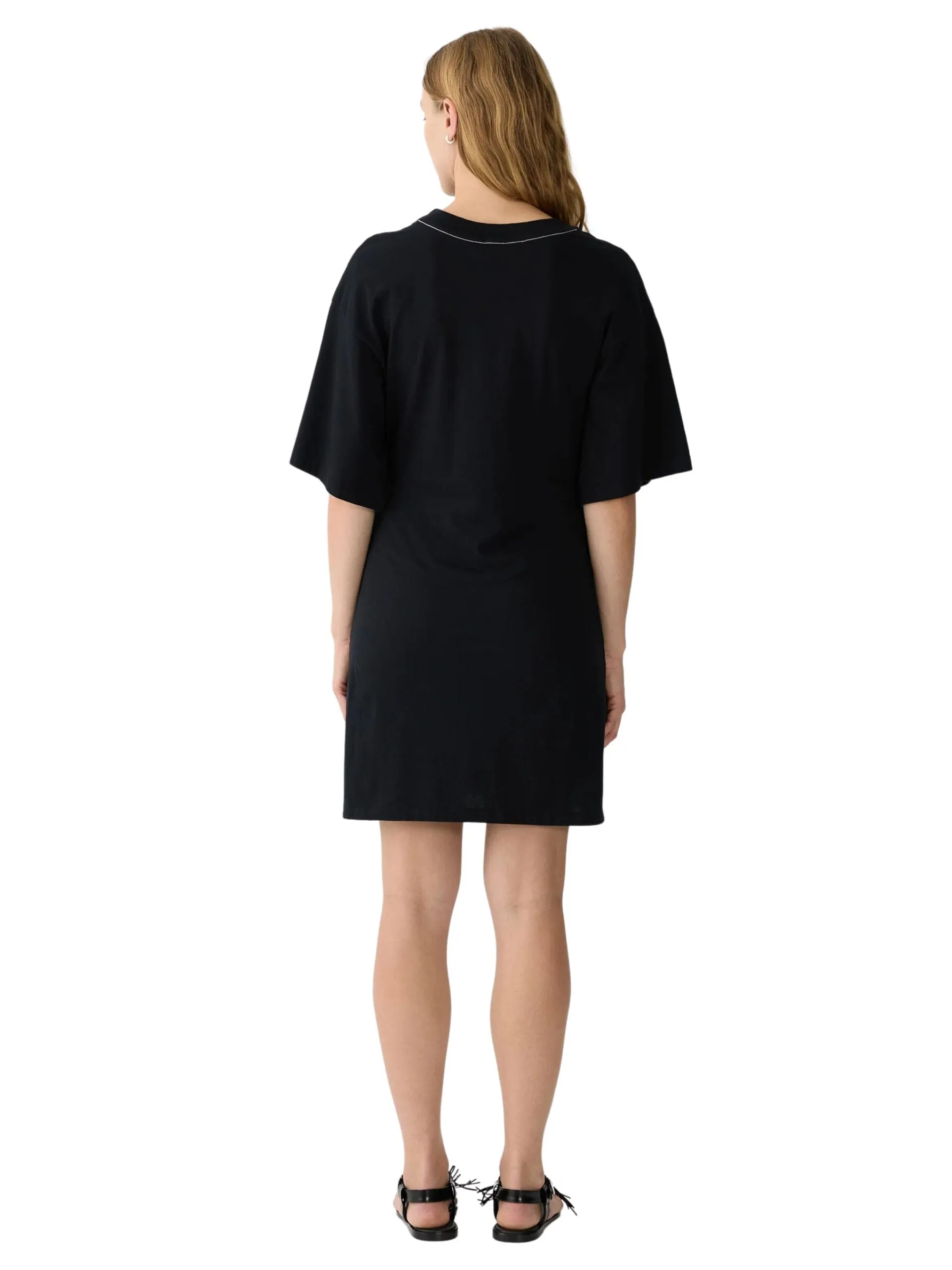 Waisted Short Sleeve Tennis Dress / Black