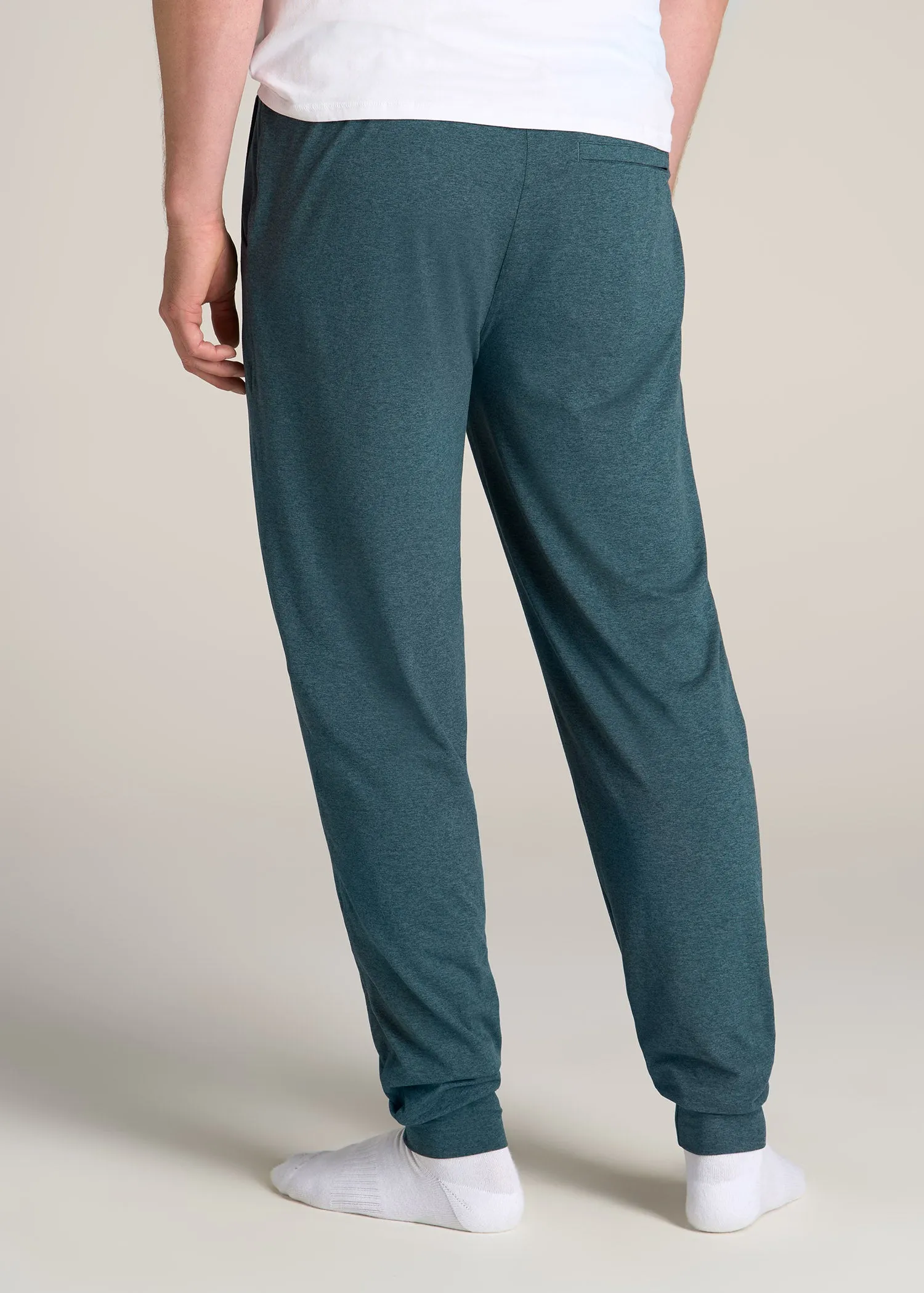 Weekender Stretch Lounge Joggers for Tall Men in Dark Teal Mix