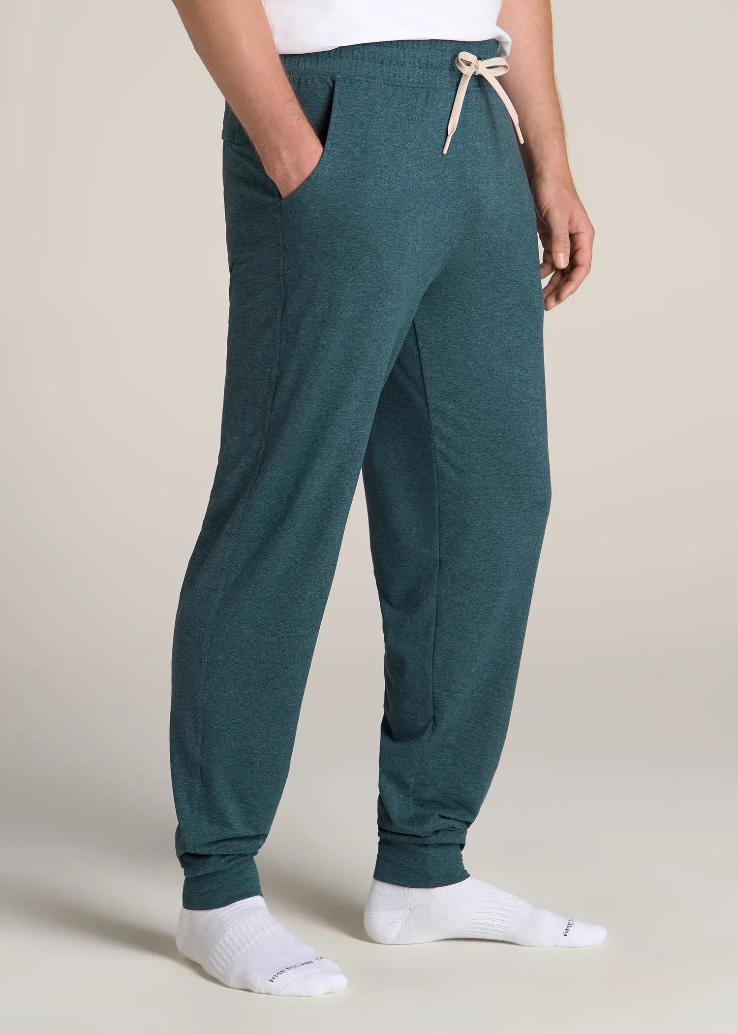 Weekender Stretch Lounge Joggers for Tall Men in Dark Teal Mix