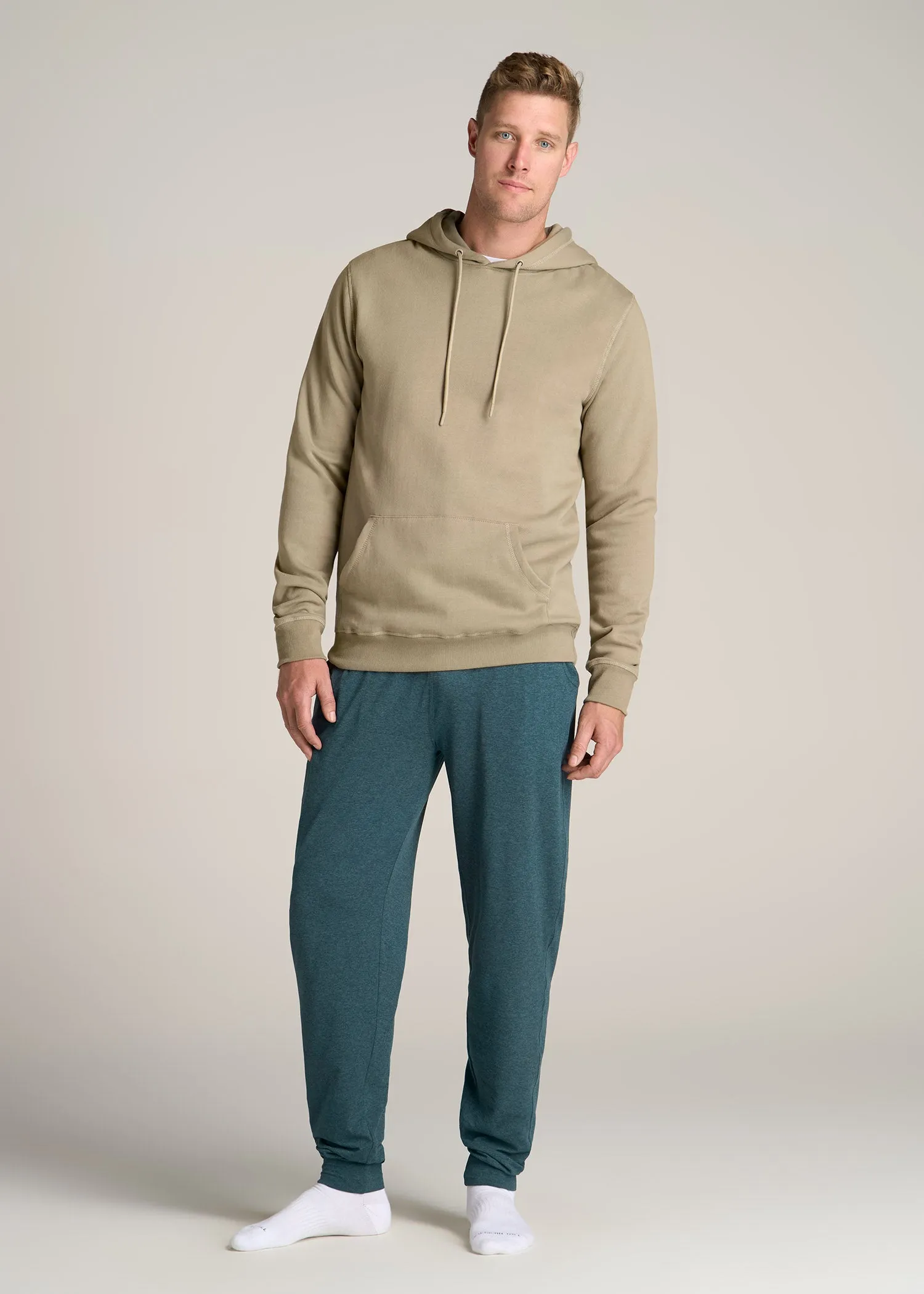 Weekender Stretch Lounge Joggers for Tall Men in Dark Teal Mix