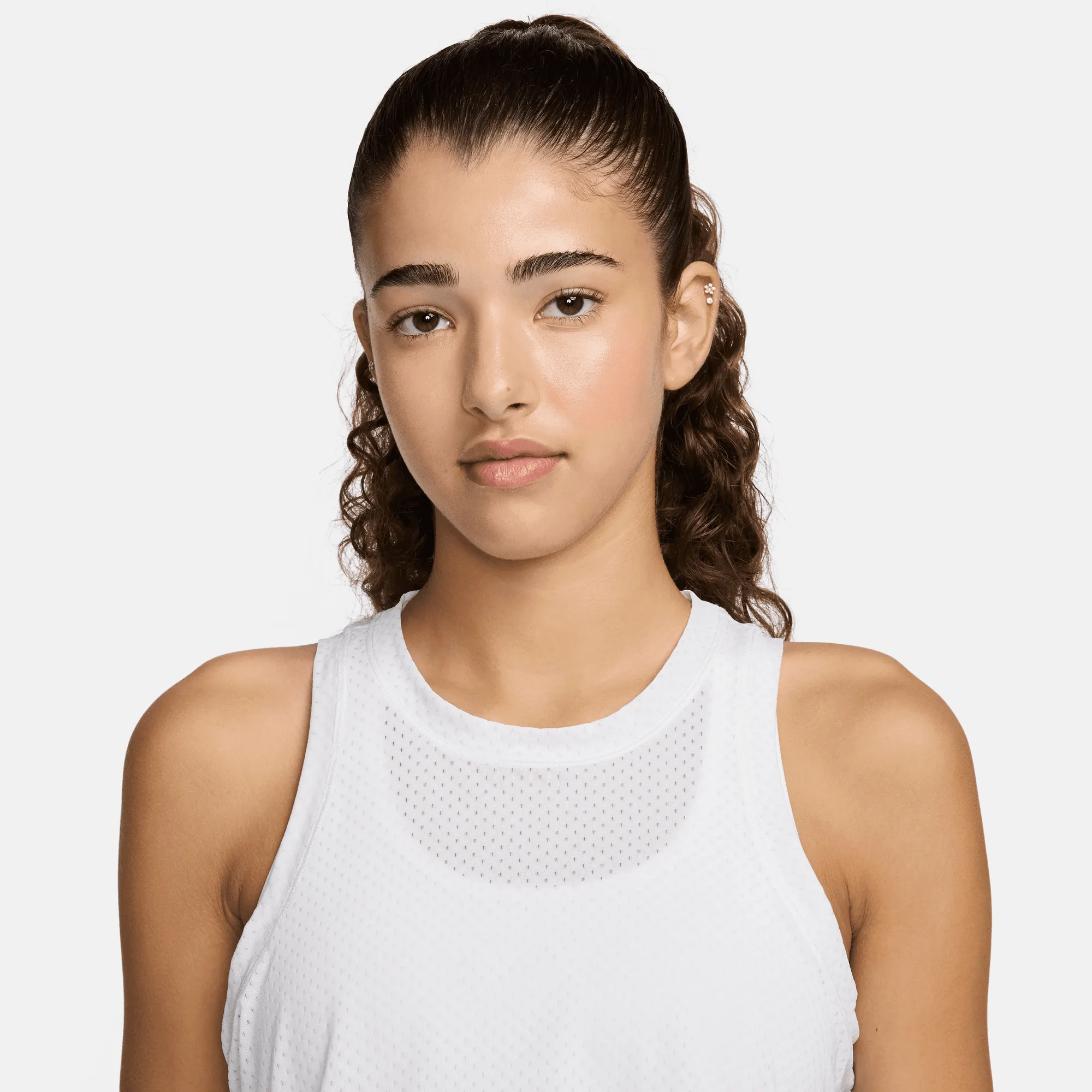 Women's One Classic Breathe DRI-FIT Cropped Tank Top (100- White/Black)